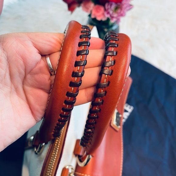 Dooney & Bourke Pebble Leather Aubrey Front Pocket Satchel Crossbody - Picture 12 of 16